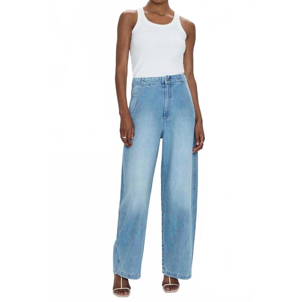 NEW PISTOLA lottie high rise relaxed bowed leg jean in qualifier - Picture 1 of 4